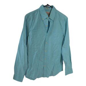 Vintage J Crew Slim Fit Organic Cotton Turquoise Blue Shirt Size: S